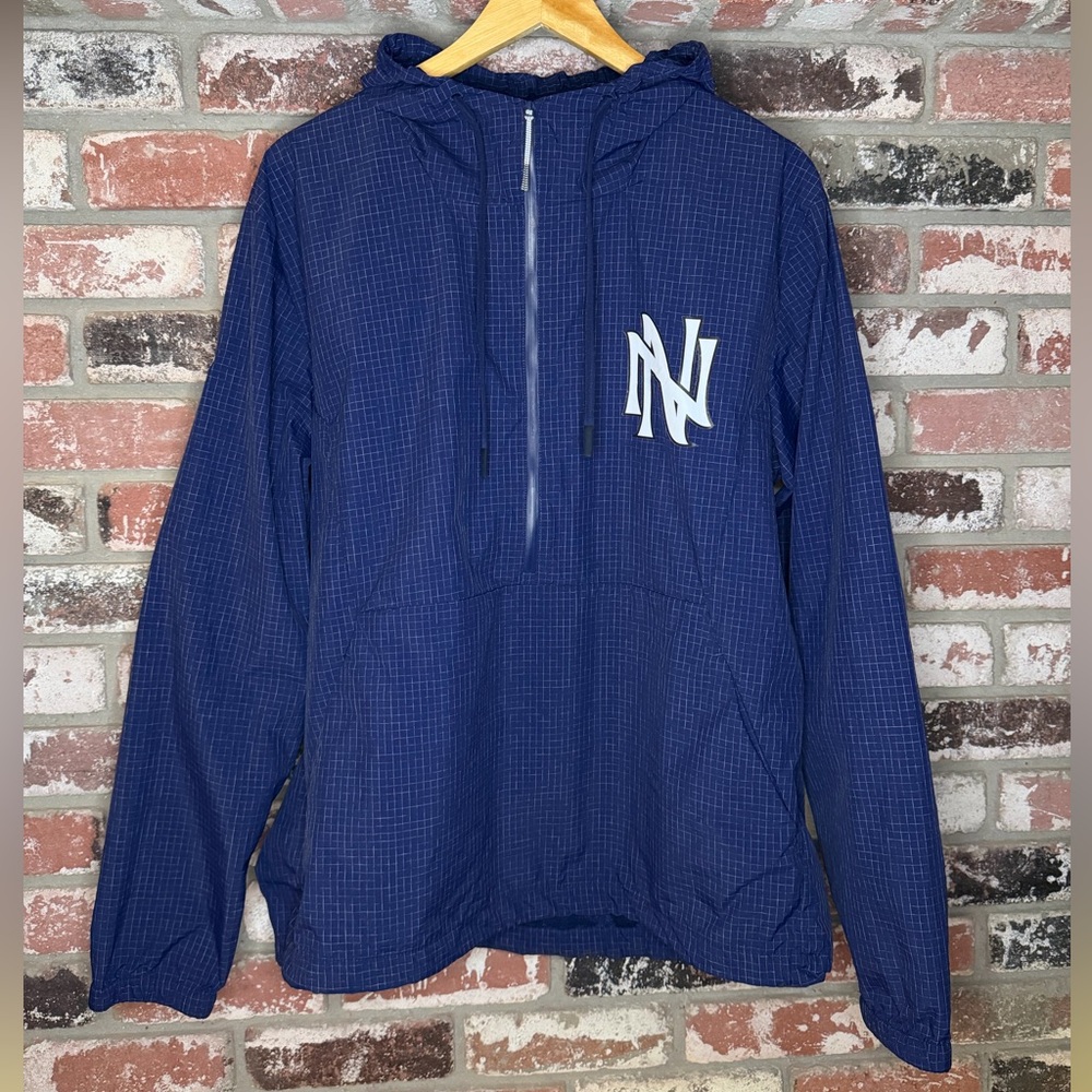 Men’s Evoshield Half Zip Dark Blue “Double N” Logo Square patterned Windbreaker